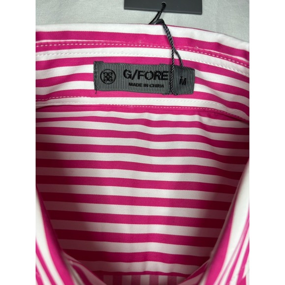 G/Fore G4 Men's Medium Long Sleeve Button Up Shirt Pink Striped Skull NWT $185 - Picture 6 of 8